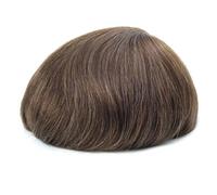 Peluca de encaje francés completo para hombre, 100 % cabello humano, color negro, marrón, rubio, sistema de repuesto para hombre, 7 x 9#110# color 420