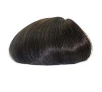 Peluca de encaje francés completo para hombre, 100 % cabello humano, color negro, marrón, rubio, sistema de repuesto para hombre, tubo recto, 6 x 8#130# color 1B