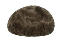 Peluca de encaje francés completo para hombre, 100 % cabello humano, color negro, marrón, rubio, sistema de repuesto para hombre, tubo recto 6x8#110#color 7