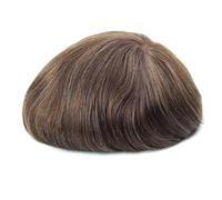 Peluca de encaje francés completo para hombre, 100 % cabello humano, color negro, marrón, rubio, sistema de repuesto para hombre, tubo recto, 6 x 8#130# color 410