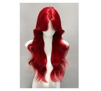 Peluca de Encaje Peluca artificial roja larga rizada con grandes ondas, simulación de temperamento, peluca de cabeza completa adecuada for uso diario Pelucas Para Mujer