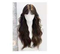 Peluca de Encaje Peluca de pelo largo estilo coreano de lana rizada for viajes diarios con flequillo y raya al medio, peluca de cabeza completa Pelucas Para Mujer