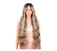 Peluca De Encaje Sintética Con Flequillo, Larga Ondulada, Pelucas Coloridas Color Marrón Ombré For Mujeres Negras, Cosplay Resistentes Al Calor FáCil De Llevar