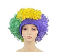 Peluca de fibra sintética para amantes de los deportes y fiestas temáticas, accesorio decorativo para el pelo del juego de fútbol, bandera, colorida, diadema para eventos