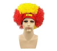 Peluca de fibra sintética para amantes de los deportes y fiestas temáticas, accesorio decorativo para el pelo del juego de fútbol, bandera, colorida, diadema para eventos