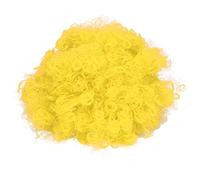 Peluca de fiesta de payaso de Halloween, pelo rizado vibrante, colorido, para adultos, ideal para escenas de circo, material PET (amarillo)