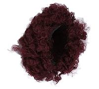 Peluca de fiesta de payaso de Halloween, pelo rizado vibrante, colorido, para adultos, ideal para escenas de circo, material PET (marrón)