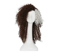Peluca de halloween 20 pulgadas de longitud de color marrón rizado para mujeres pelucas sintéticas naturales vestidos de cosplay accesorio de vestuario, peluca rizada
