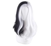 Peluca de Halloween a la moda para fiesta de Navidad, diseño de proyectil que rompe la rueda, oso blanco y negro, sexo a antropomorfo, peluca para discoteca, exagerada en blanco y negro de dos colores