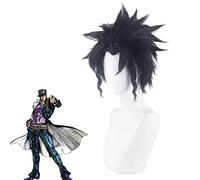 Peluca de Halloween a la moda para fiesta de Navidad, Jojo's Bizarre Adventure, parte 3, peluca de Kojo Jotaro Cos, peluca azul y negra con urdimbre inversa