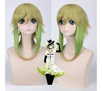 Peluca de Halloween para fiesta de Navidad, color amarillo y verde, degradado, Vocaloid, camelia, Gumi, anime, color: PL-648