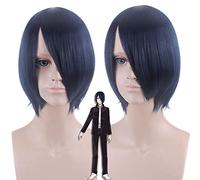 Peluca de Halloween para fiesta de Navidad, Miss Hui Ye Wants Me To Confess Ishigami You's, color azul marino, pelo corto hacia arriba