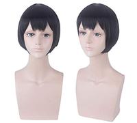 Peluca de Hanako-kun atada al baño Cosplay Jibaku Shounen Peluca de Hanako kun Yugi Amane Pelo corto sintético negro Pelucas de fiesta de Hanako Peluca de Hanako kun Peluca de Hanako 506