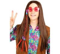 Peluca de hippie morena
