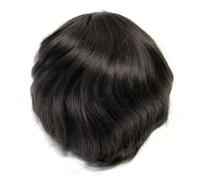 peluca de hombre 6 pulgadas hombres tupé cabello prótesis encaje con Pu transpirable 100% cabello humano Natural hombres peluca sistemas peluca pelo liso(6x8)