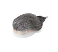 Peluca de hombre Cordón natural de la rayita del pedazo masculino cabello humano peluca frente cordón respirable y mono PU Tupé para hombre(1B50)