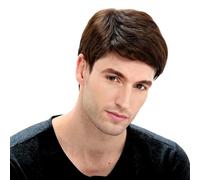Peluca de hombre natural con flequillo lateral peluca rubia hombre mezclado marrón oscuro corto peluca de hombre diario pelucas sintéticas hombre Cosplay Halloween