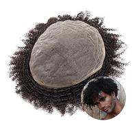Peluca de Hombre Peluca afro rizada Toupee for hombres Pelucas de tupé de encaje completo for hombres negros 4-12 mm Prótesis de cabello masculino rizado Unidad de sistema de cabello humano negro natu