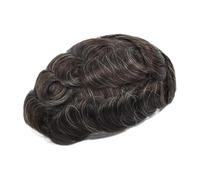 peluca de hombre Peluca Mono Npu for hombres, peluquín for hombres, prótesis capilar fina y duradera, pelucas masculinas hechas a mano de 6 pulgadas, sistema de reemplazo de cabello humano indio pelo