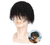 Peluca de Hombre Postizos rizados profundos for hombres Top mono fino y peluquín perimetral de PU Prótesis de cabello masculino Sistema de reemplazo de peluca de cabello humano rizado transpirable Pel