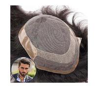 Peluca de Hombre Prótesis de cabello masculino Base de encaje francés transpirable con Pu alrededor de los hombres Tupé Cabello humano natural Tupé Peluca de hombres Unidad de sistemas de cabello masc
