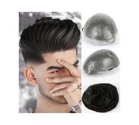 Peluca de hombre, Tupé de cabello humano transparente for hombre, piezas de cabello de piel fina completa, línea de cabello indio, sistema de cabello for peluca for hombre,Peluca rubia(Light Brown,8x