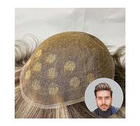 Peluca de Hombre Tupé for hombre, piezas de cabello humano Real, prótesis de cabello masculino, sistema de reemplazo de cabello de Base de encaje completo súper suave y transpirable for hombre Pelucas