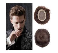 Peluca de Hombre Tupé marrón for hombres Revestimiento de polietileno Fino Mono NPU Postizos Cabello humano indio recto Sistemas de reemplazo de cabello humano for hombres Pelucas para Hombre Peluquín