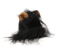 Peluca de Melena de Gato, Tocado con Orejas, Gorro de Melena de Gato Grueso y Divertido, Sesión de Fotos Suave y Esponjosa para Adultos (Negro)