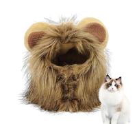 Peluca de Melena de león para Mascotas, Vestido de Disfraz de Gato de Pelo de león, Divertido Gorro de Peluca para convertir a tu Gato en un león Fuerte, Disfraz de Fiesta para Gato, Bonito