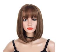 Peluca De Moda Bangs Air Bulk Pi Bobo Head Peluca Reparación Cara Peluca De Aspecto Natural (13,8 Pulgadas)