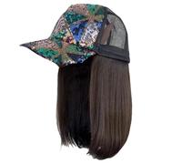 Peluca de moda, elegante, natural, sintético, trenzado, corto, para coleta durante el tiempo libre, actividad, estilo fácil, cambio de sombrero