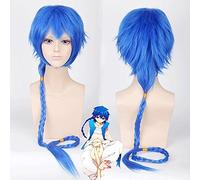 Peluca de moda para uso diario Cos peluca azul zafiro con forma de trenza mágica flauta magi Aladdin Anime peluca 010