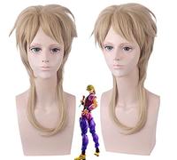 Peluca de moda para uso diario Jojo's Bizarre Adventure Diao Brando 45 cm Cos peluca dorada clara