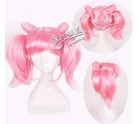Peluca de moda para uso diario Sailor Moon Little Bunny Chibi USA Rosa Cosplay Anime peluca 034