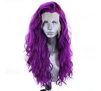 Peluca De Moda Pelucas De Pelo Largo Y Rizado Peluca Delantera De Encaje Sintético Pelo Morado Pelucas Onduladas De Pelo De Alta Temperatura Para Mujeres Peluca De Cosplay Pelucas Grises Para Mujeres