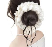 Peluca de moño de pelo con moño de encaje para mujeres, pelucas y postizos para mujer, novia, niña, hermana, hija