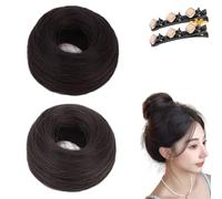 Peluca de moño de pelo real, pedazo de moño desordenado, extensiones suaves y onduladas, extensiones completas y elegantes, coleteros gruesos para mujeres y niñas con banda de goma elástica (2