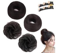 Peluca de moño de pelo real, pedazo de moño desordenado, extensiones suaves y onduladas, extensiones completas y elegantes, coleteros gruesos para mujeres y niñas con banda de goma elástica (4