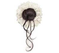 Peluca de moño desordenado, peluca para mujer, soporte elástico de encaje de 7.1 pulgadas, aumento de volumen de aspecto natural, diseño portátil para bodas, fiestas, eventos casuales y al aire libre