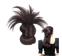Peluca de moño, moños desordenados con clip de garra, cómodas extensiones de pelo sintético, aspecto elegante, solución de cabello sin esfuerzo para fiestas de viaje de mujeres, pelo artificial
