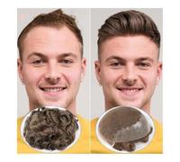 Peluca de moño para hombre Peluca delantera de encaje suizo con Base de rayita, peluquín de piel, peluquín de cabello humano 100% Remy, pelucas for hombres Peluca para hombres(Platinum Blonde,6x8)