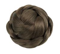 Peluca de moño sintético para moño, peluca rubia, peluca de dona, coleta para mujeres y niñas (mezcla marrón)