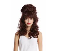 Peluca de Mujer Barroco 60er Beehive Peinado Torre Hochgesteckt Rizado Caoba