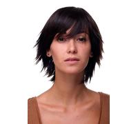 Peluca de Mujer Bob Peluca Corto Escalonado Fransig Caoba Braun Mecha 49033