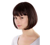 Peluca De Mujer Bob Recto Con Flequillo De Color Marrón Oscuro MA017-2T33 25cm