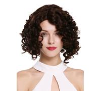 Peluca de Mujer Cabello Natural Lace Teil-Mono Raya Rizos Moreno Corto