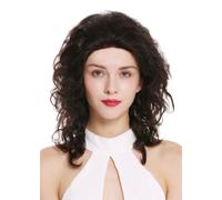 Peluca de Mujer Cabello Natural Largo Marrón Oscuro Lace-Front Ondulado Rizado