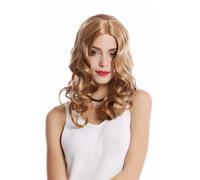 Peluca de Mujer Carnaval Halloween Largo Rubia Raya en Medio Ondulado 90654