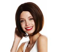 Peluca de Mujer Corto Bob Longbob Raya Liso Castaño Braun Mix VK-29